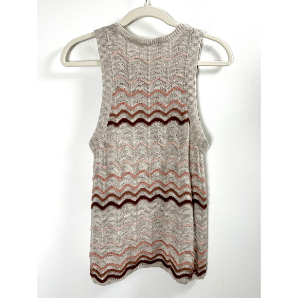 Splendid Sleeveless Linen Blend Open Knit Bohemian Quiet Luxury Coastal Tunic M - Picture 6 of 7